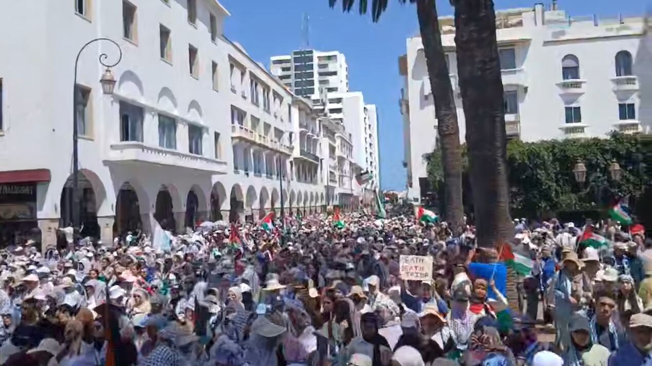 Video: Massive march in Moroccan capital, Rabat, in support of Gaza