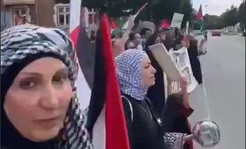 Видео | Демонстрация перед посольством Египта в Копенгагене с требованием открыть КПП «Рафах»