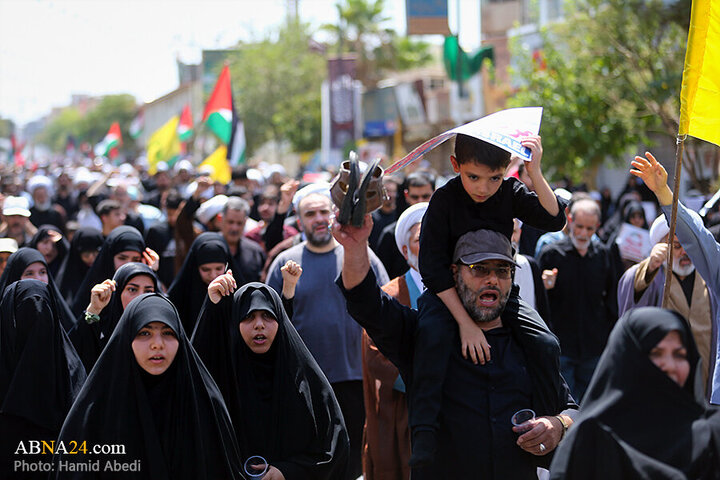 تقرير مصور/ مسيرة واسعة في مدينة قم تحت عنوان "جمعة الغضب والنصر"