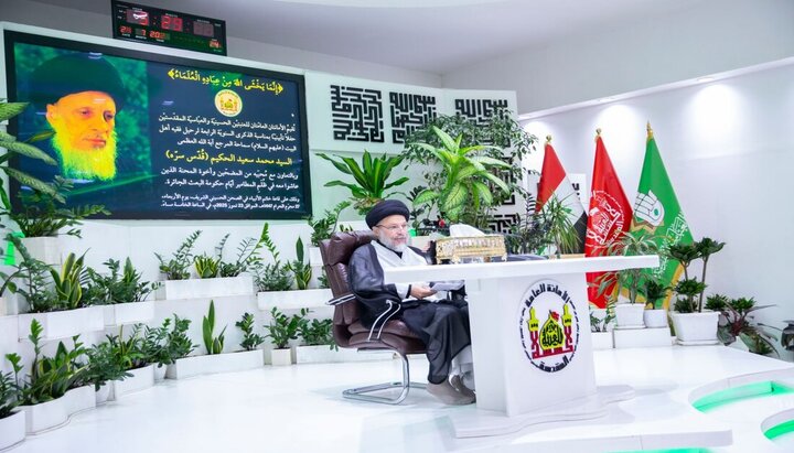 تقرير مصور/ حفل تأبيني بمناسبة الذكرى السنوية الرابعة لرحيل المرجع الحكيم في حرم الإمام الحسين(ع)