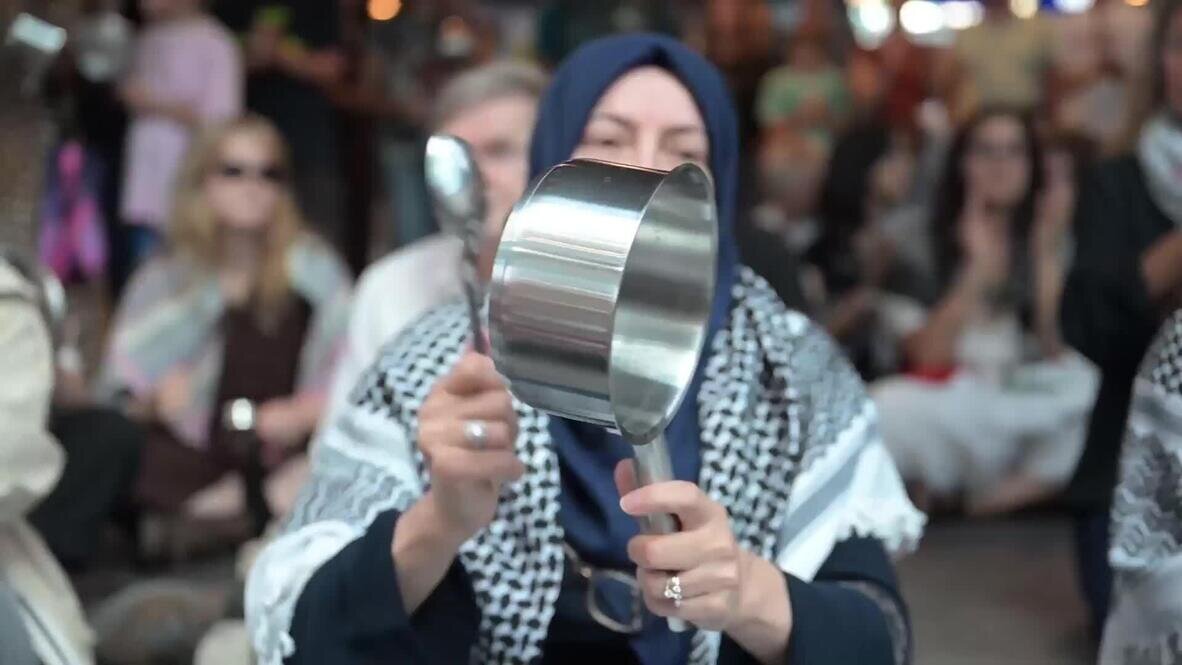 Sarajevo protest highlights Gaza starvation crisis with empty pots demonstration