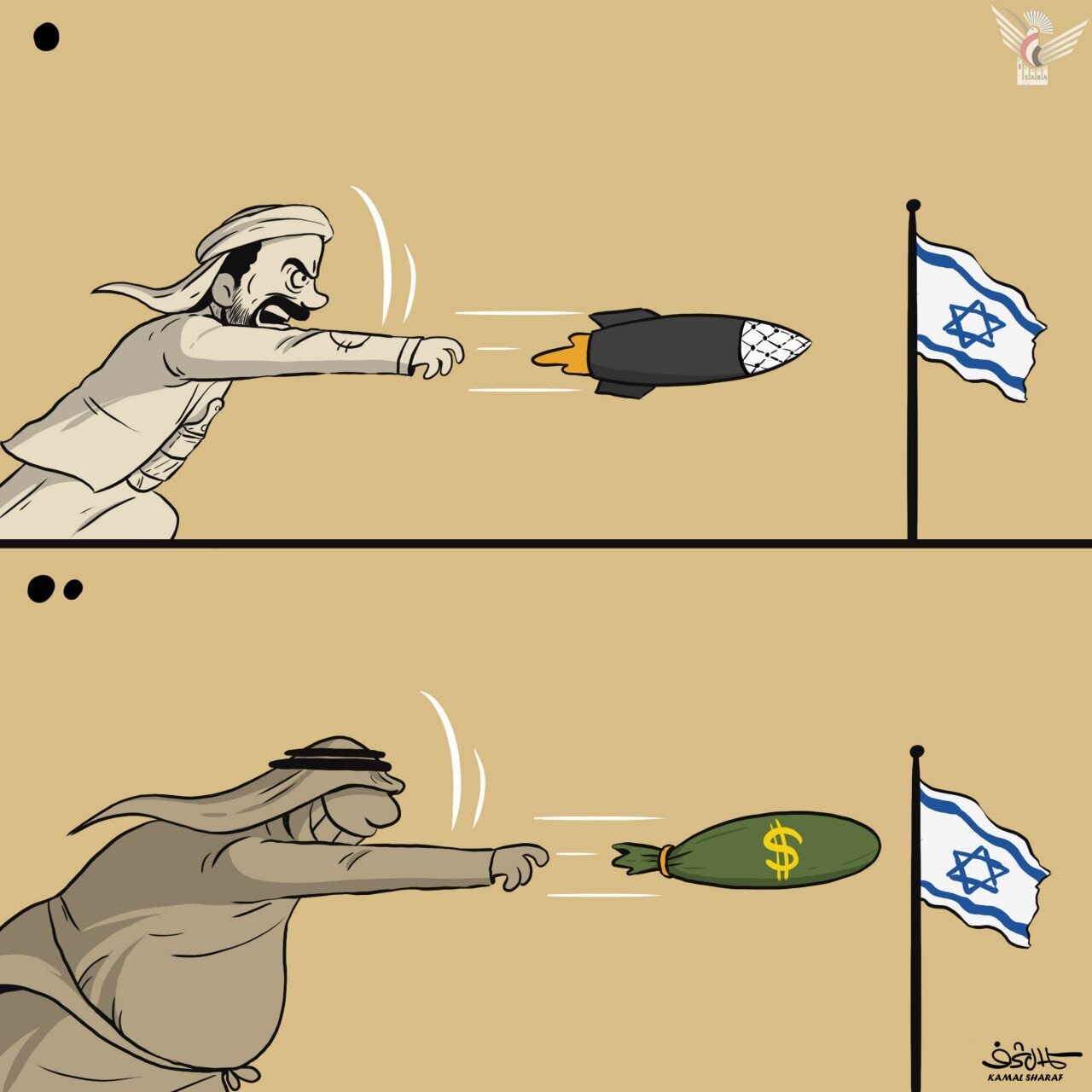 Cartoon: Yemen’s support for Gaza vs Arab world’s support for entity