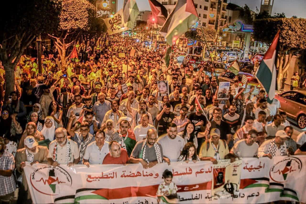 عکس خبری | تظاهرات گسترده در شهر طنجه مراکش در همبستگی با غزه