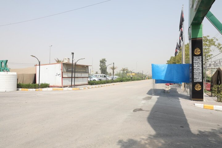 تقرير مصور/ العتبة العباسية المقدسة تواصل أعمال تهيئة مجموعة مواكب أم البنين (عليها السلام) لخدمة زائري الأربعين