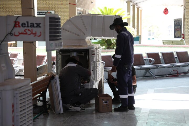 تقرير مصور/ العتبة العباسية المقدسة تواصل أعمال تهيئة مجموعة مواكب أم البنين (عليها السلام) لخدمة زائري الأربعين