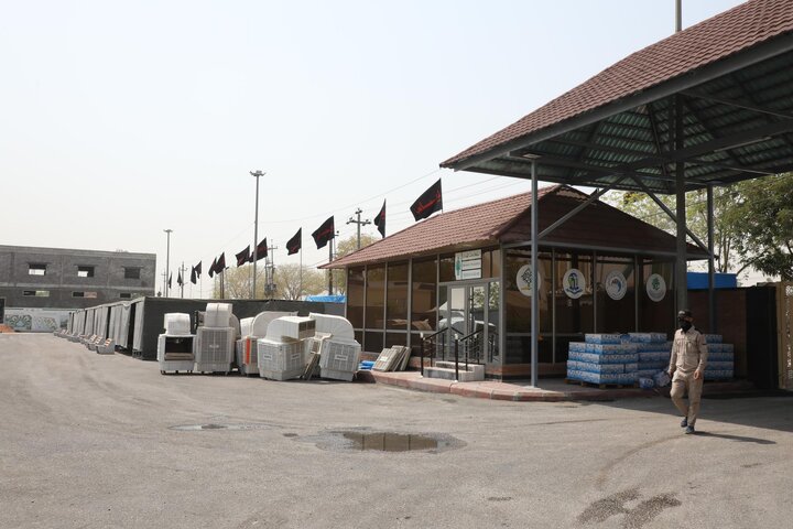 تقرير مصور/ العتبة العباسية المقدسة تواصل أعمال تهيئة مجموعة مواكب أم البنين (عليها السلام) لخدمة زائري الأربعين