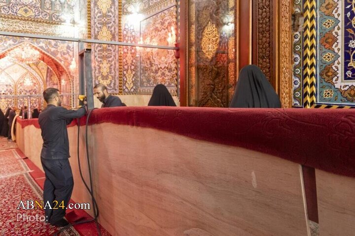 آماده‌سازی ورودی‌های حرم مطهر حضرت ابوالفضل برای اربعین حسینی