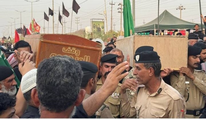 تقرير مصور/ تشييع 3 زوار غرقوا في أحد الأنهار بينهم إيرانيان في العراق