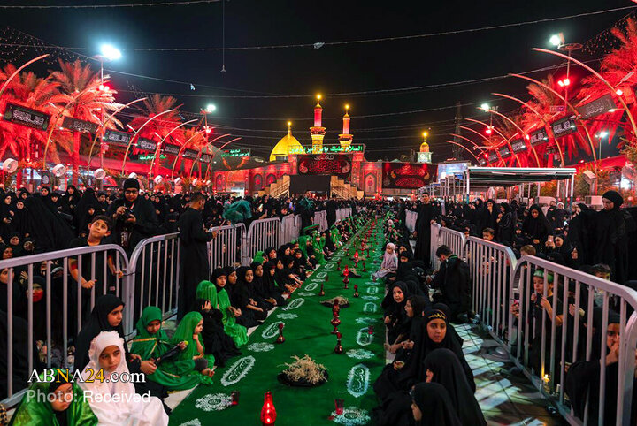 برپایی باشکوه سفره حضرت رقیه (س) در بین‌الحرمین