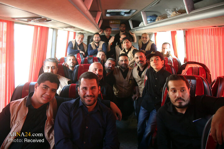 بدرقه خادمان موکب حرم حضرت معصومه (س) در عمود ۱۰۸۰