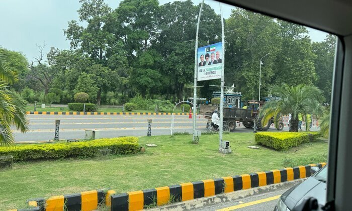 Islamabad decorated with pictures of Imam Khamenei, President Pezeshkian (+Photos)