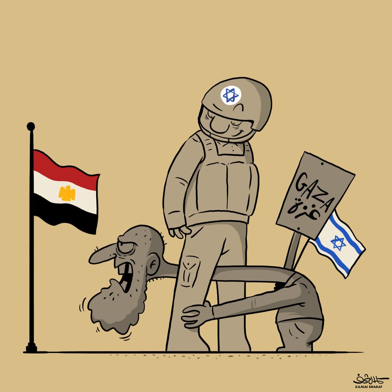 كاريكاتير / مظاهرات الإخوان أمام السفارة المصرية في تل أبيب