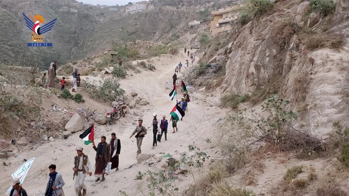 تقرير مصور/ مسير ومناورة لقوات التعبئة في حجة اليمنية