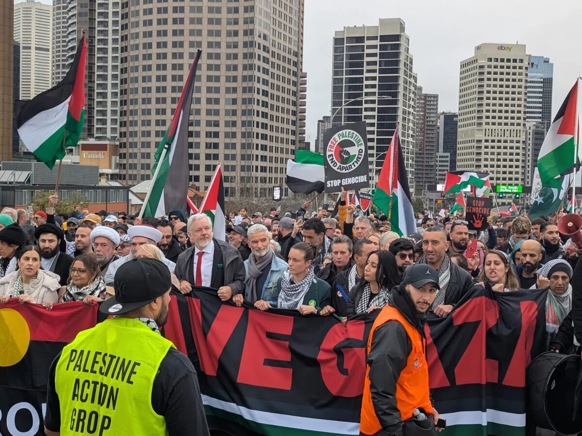 Thousands march across Sydney Harbour Bridge in support of Palestine