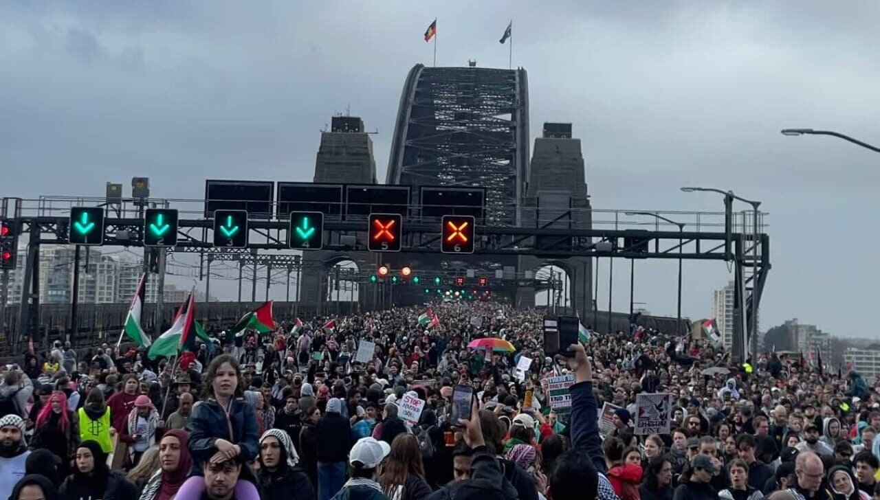 ویدیو | تظاهرات گسترده مردم استرالیا در محکومیت جنایات رژیم صهیونیستی