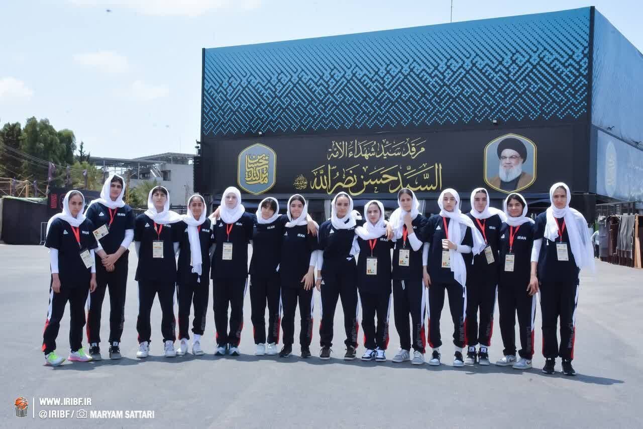 Photo: Iran’s U16 Girls’ Basketball Team Pays Tribute to Martyr Sayyed Hassan Nasrallah in Lebanon