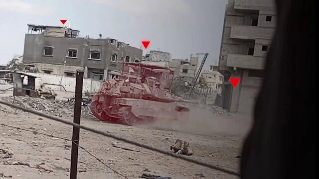 انهدام خودروهای ارتش رژیم صهیونیستی توسط مقاومت در غزه