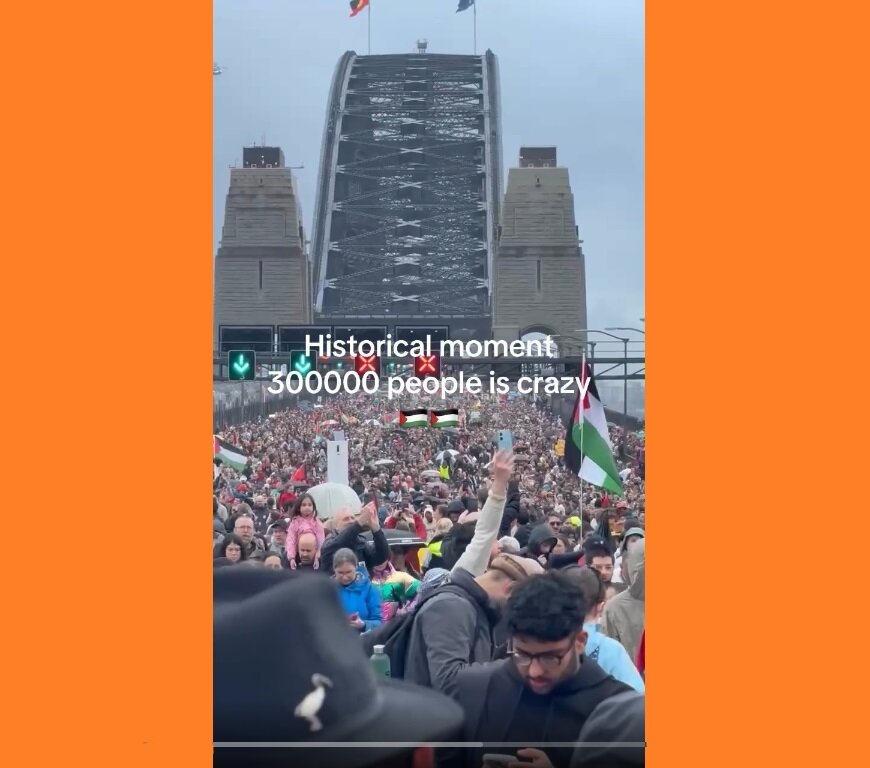 Video | Avstraliyada Fələstin tərəfdarlarının 300 min nəfərlik möhtəşəm ANTİ-SİONİST mitinqi