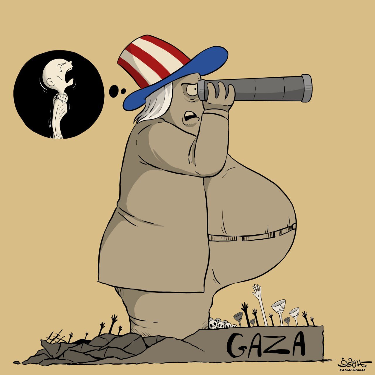 "Cartoon: 'There Is No Starvation in Gaza'"