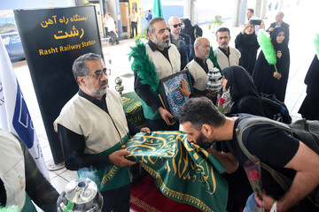 Foto Xəbər | Gilan vilayətində Ərbəin ziyarəti üçün ilk xüsusi qatarın yolasalma mərasimi