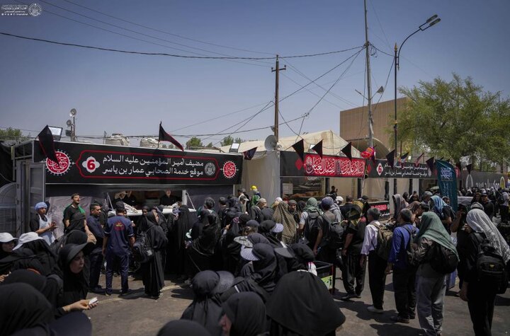 تقرير مصور/ موقع عمار بن ياسر يقدم 45 ألف وجبة يوميًّا لزائري الأربعين