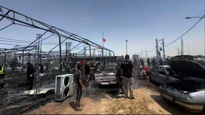 آتش‌سوزی موکب مرز مهران با یک جان‌باخته و سه مصدوم