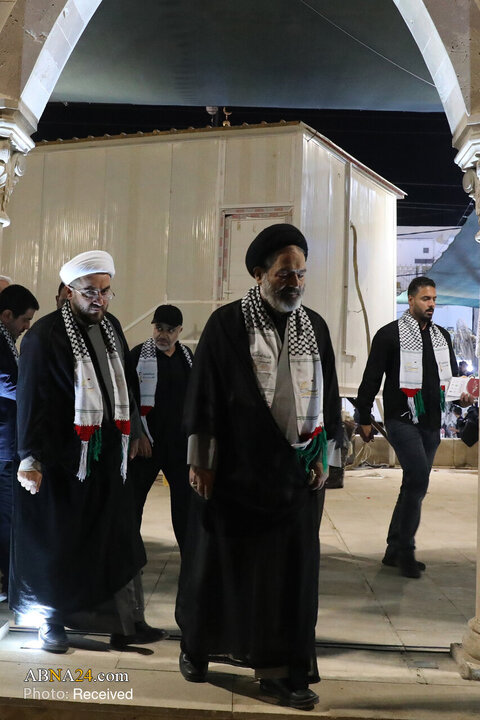 استقبال علما و جوانان فلسطینی از نماینده مقام معظم رهبری در موکب «نداء الاقصی»
