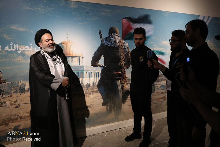 استقبال علما و جوانان فلسطینی از نماینده مقام معظم رهبری در موکب «نداء الاقصی»