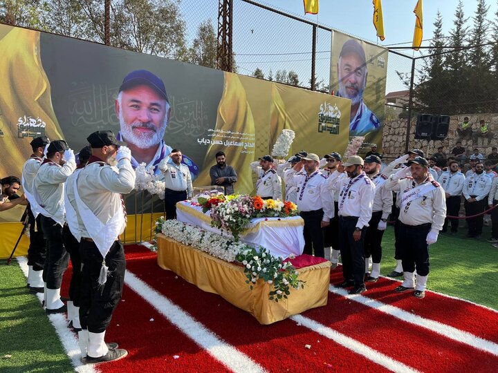 حزب الله وكشافة الإمام المهدي شيعوا الشهيد القائد الكشفي اسماعيل دياب