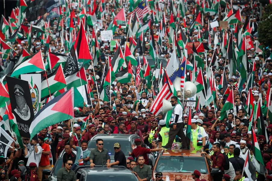 Over 30,000 Malaysians rally in Kuala Lumpur to protest Israeli aggression in Gaza