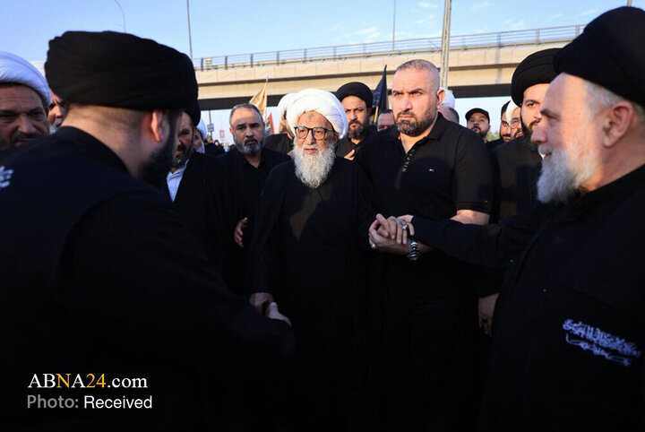 حضور آیت‌الله بشیر نجفی در پیاده‌روی اربعین حسینی