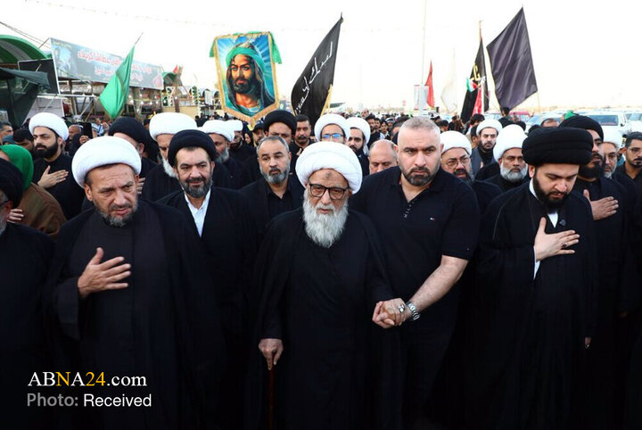 حضور آیت‌الله بشیر نجفی در پیاده‌روی اربعین حسینی