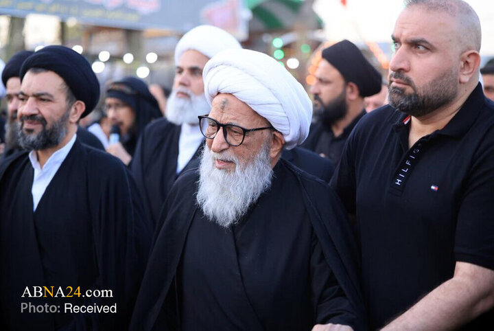 حضور آیت‌الله بشیر نجفی در پیاده‌روی اربعین حسینی