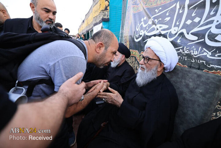 حضور آیت‌الله بشیر نجفی در پیاده‌روی اربعین حسینی