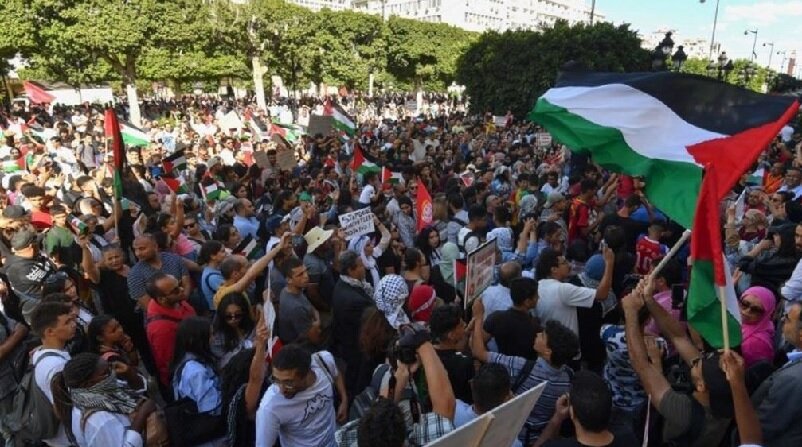 Hundreds of North Africans rally against Israeli war on Gaza, condemn starvation tactics