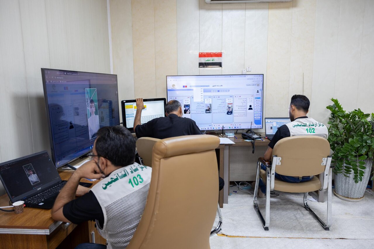 Humanitarian services provided by central control to guide lost during Arbaeen pilgrimage