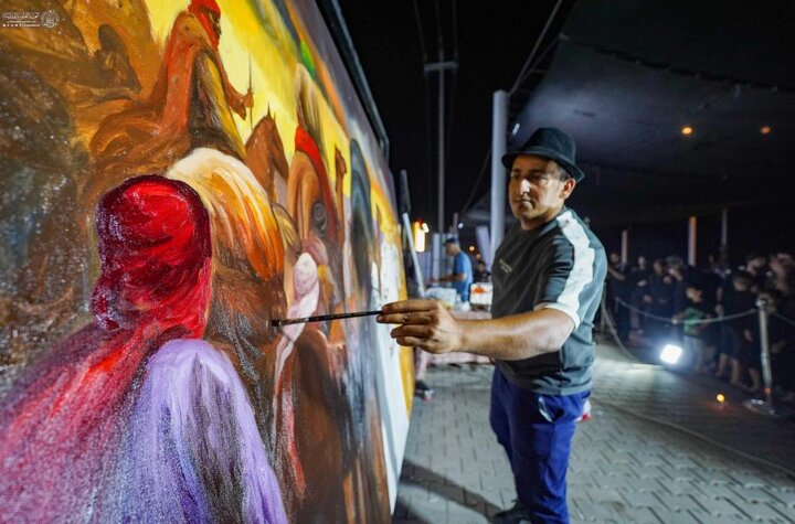 تقرير مصور/  العتبة العلويّة المقدّسة تُطلق مشروع الجداريات الفنية لتعزيز الثقافة الإسلامية على طريق زوار الأربعين