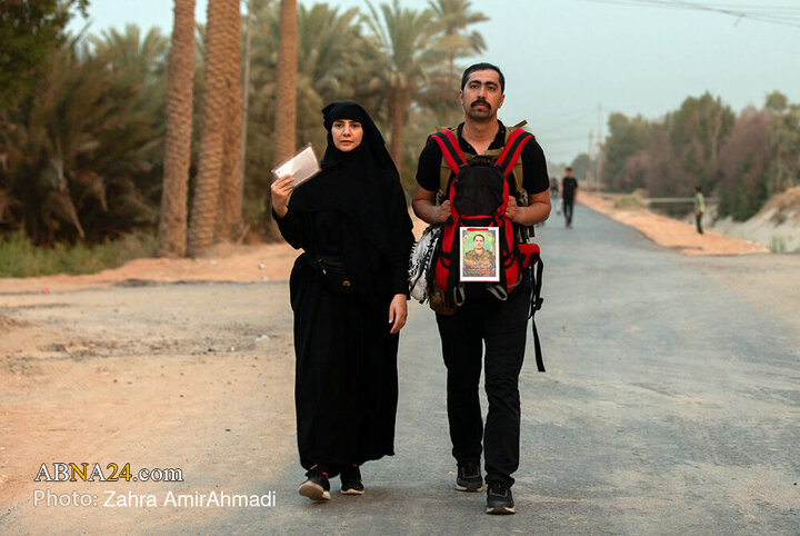 پیاده روی زائران اربعین از مسیر طریق العلما