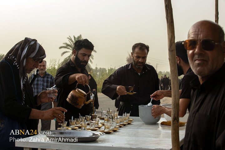 پیاده روی زائران اربعین از مسیر طریق العلما