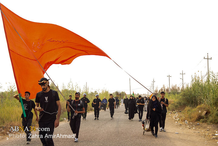 پیاده روی زائران اربعین از مسیر طریق العلما