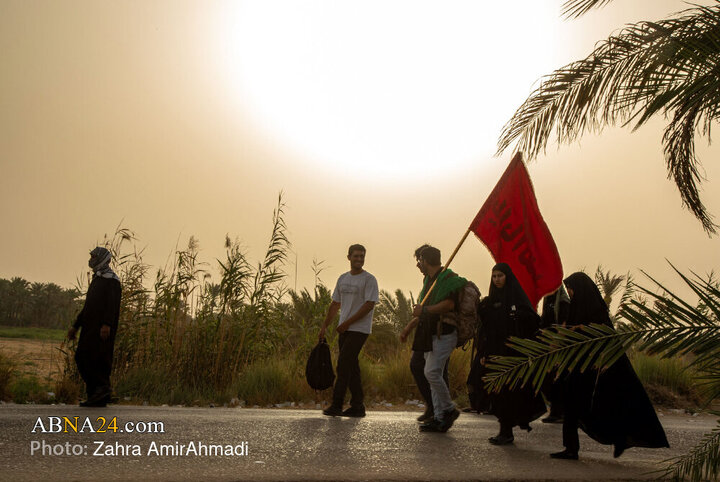 پیاده روی زائران اربعین از مسیر طریق العلما