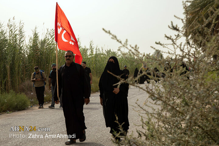 پیاده روی زائران اربعین از مسیر طریق العلما