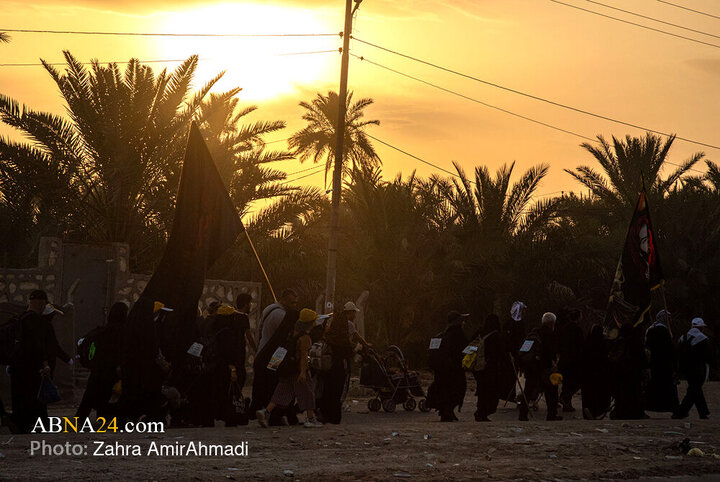 پیاده روی زائران اربعین از مسیر طریق العلما