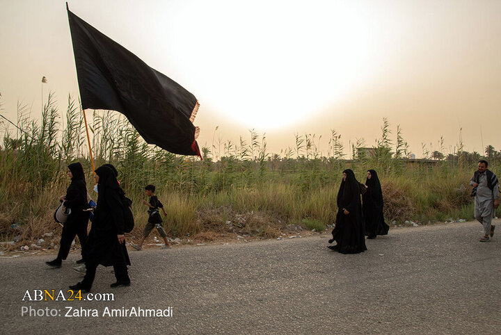 پیاده روی زائران اربعین از مسیر طریق العلما