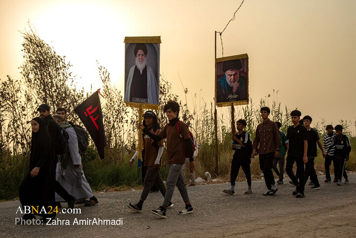 پیاده روی زائران اربعین از مسیر طریق العلما