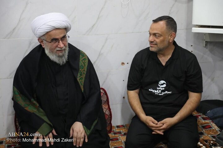 بازدید دبیرکل از موکب و حسینیه اهالی کویت در عمود ۷۹۹ نجف به کربلا