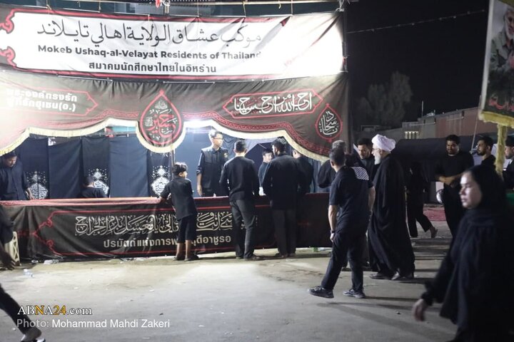 گزارش تصویری | حضور دبیرکل مجمع جهانی اهل بیت(ع) در موکب شیعیان تایلند در مسیر نجف به کربلا