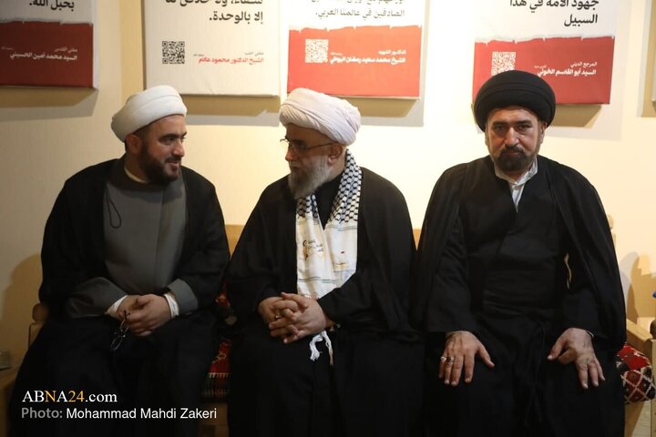 گزارش تصویری |حضور آیت‌الله رمضانی در موکب «نداء الاقصی» در طریق الحسین