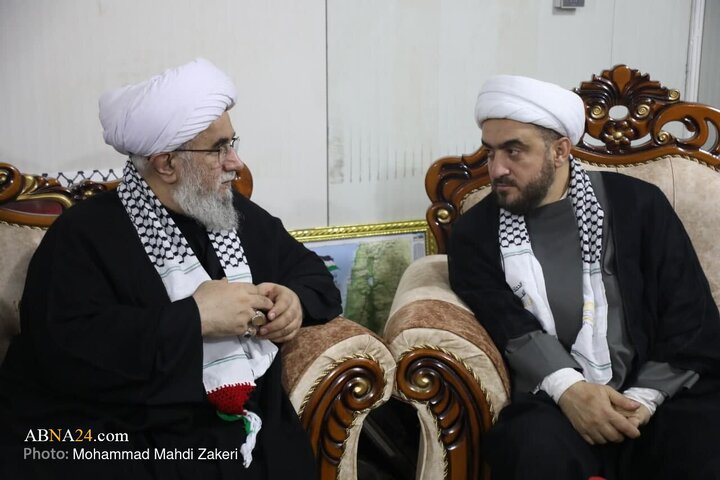 گزارش تصویری |حضور آیت‌الله رمضانی در موکب «نداء الاقصی» در طریق الحسین