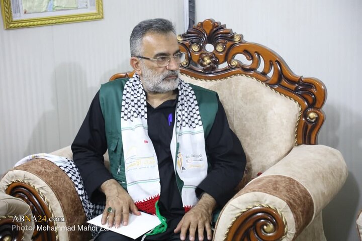 گزارش تصویری |حضور آیت‌الله رمضانی در موکب «نداء الاقصی» در طریق الحسین